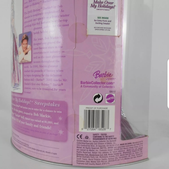 BOB MACKIE 2005 HOLIDAY BARBIE - Picture 3 of 4